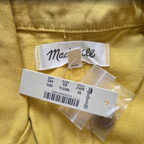 New XS Madewell short-sleeve coverall jumpsuit in Greek Gold yellow - Picture 7 of 14